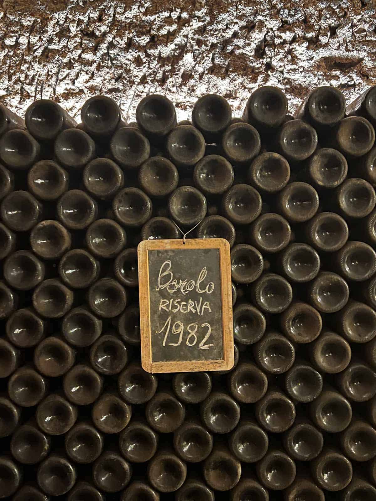 barolo wines piled up aging