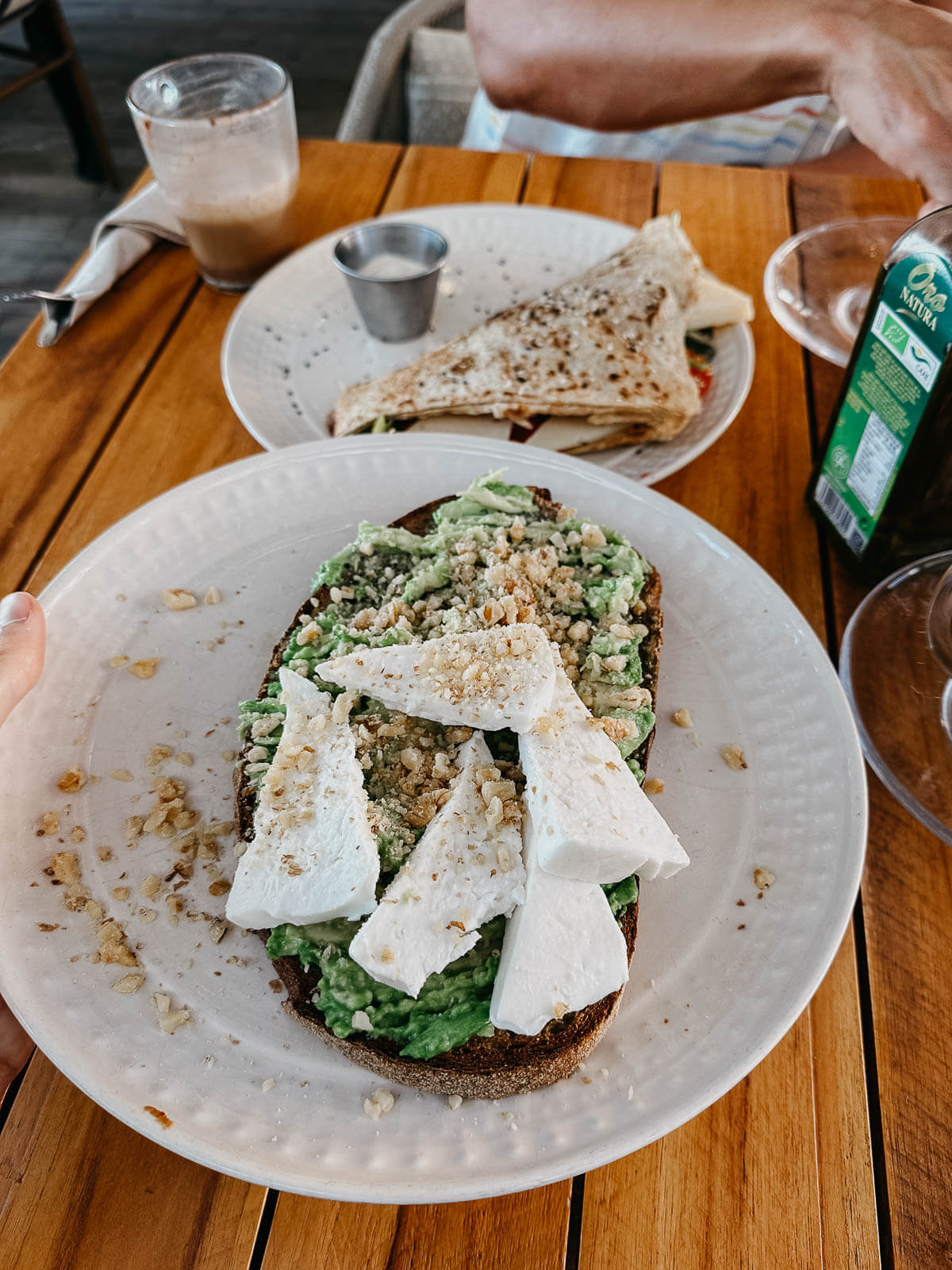 avocado toast and Moroccan crepe served for brunch in Wanaka restaurant, Tarifa.