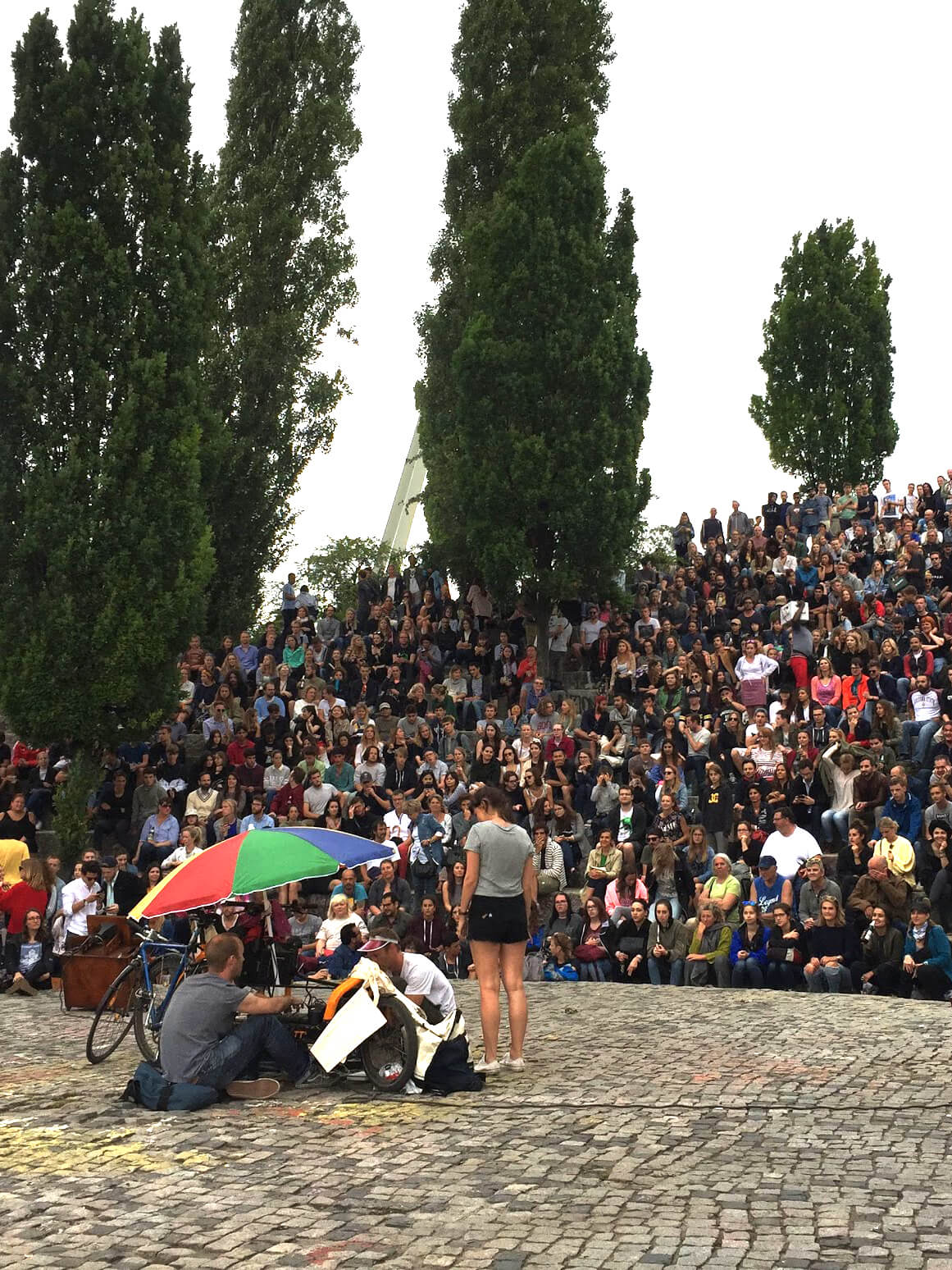 Concert in the Park: A large crowd gathered for an outdoor concert in Mauerpark.