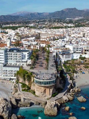 aerial view from the Europe's balcony in Nerja.