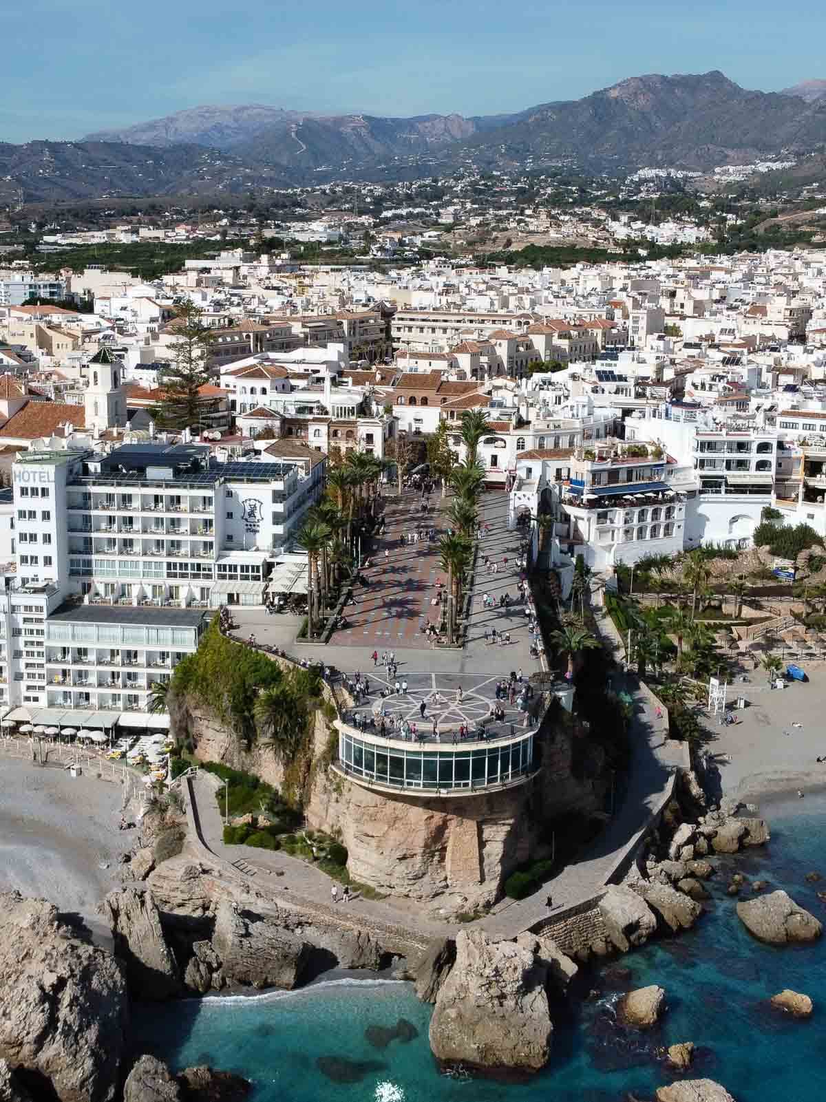 aerial view from the Europe's balcony in Nerja.