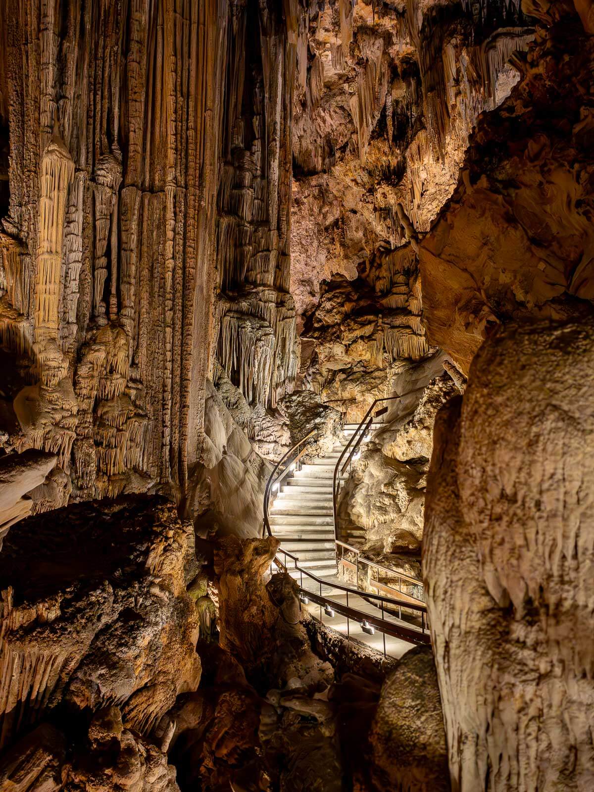 stalactites in Nerja's caves.