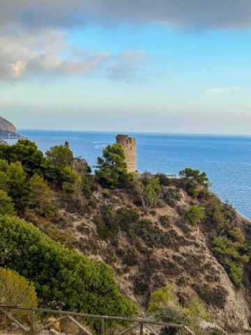 view of the Cerro Gordo fortress in Maro beach.