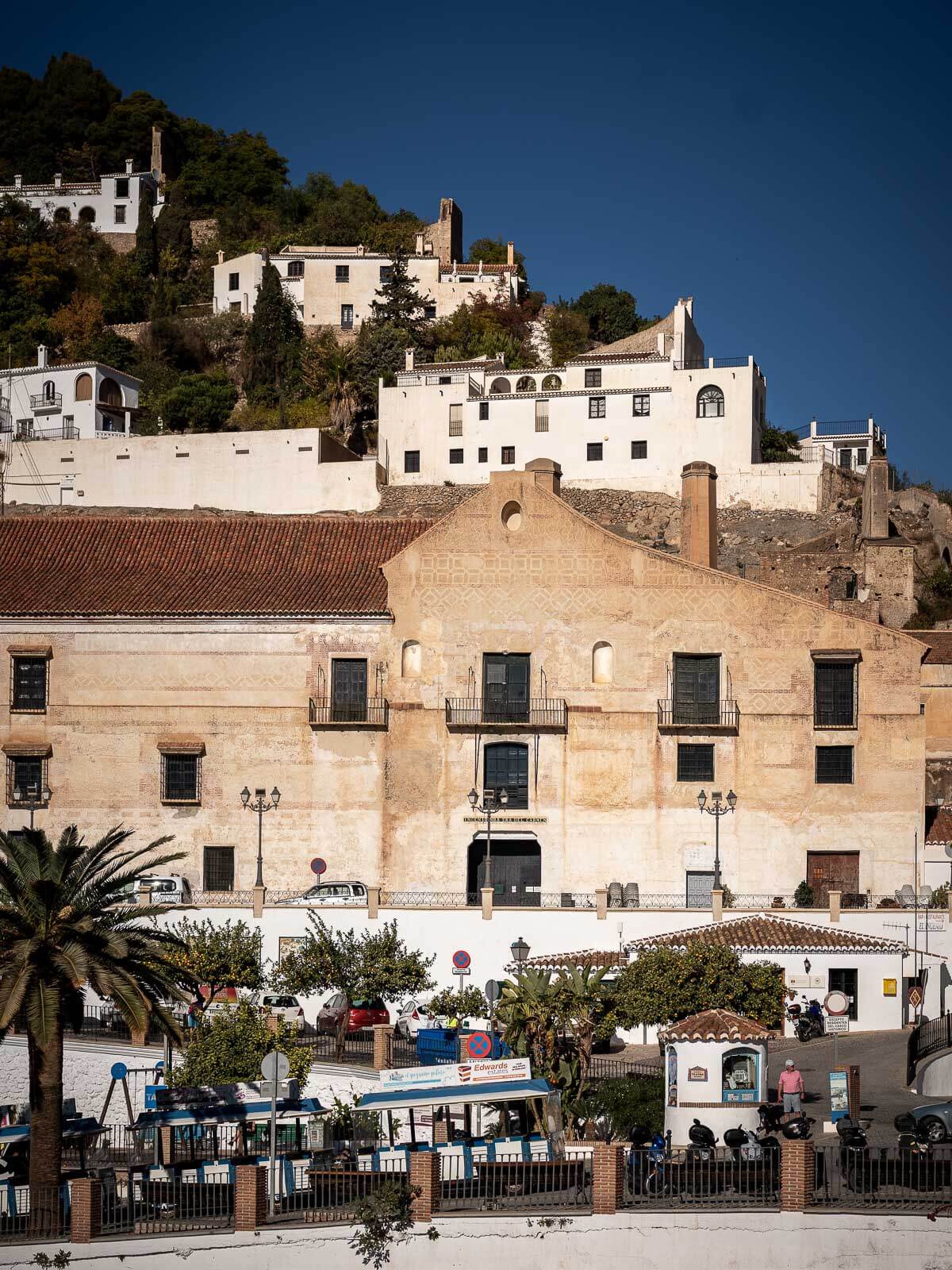 The historic Palacete de los Condes building with its distinctive architecture in Frigiliana.