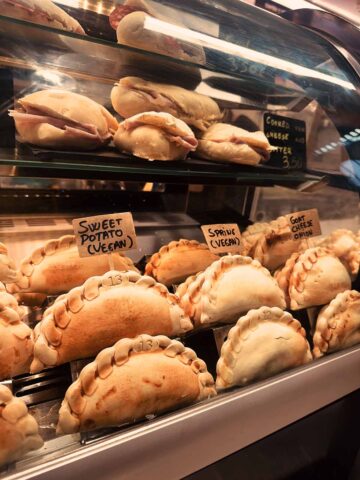 vegan empanadas at Atarazanas Market.