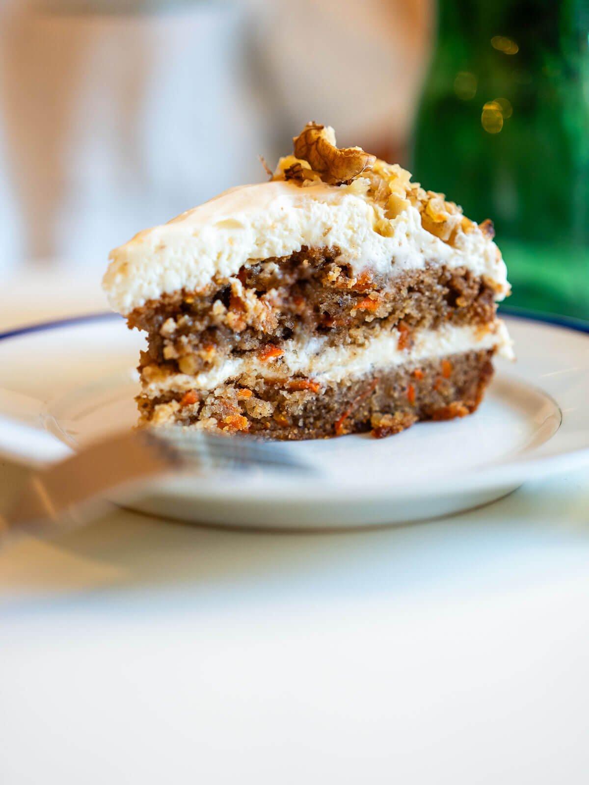 moist carrot cake served at Nina Coffee Shop.