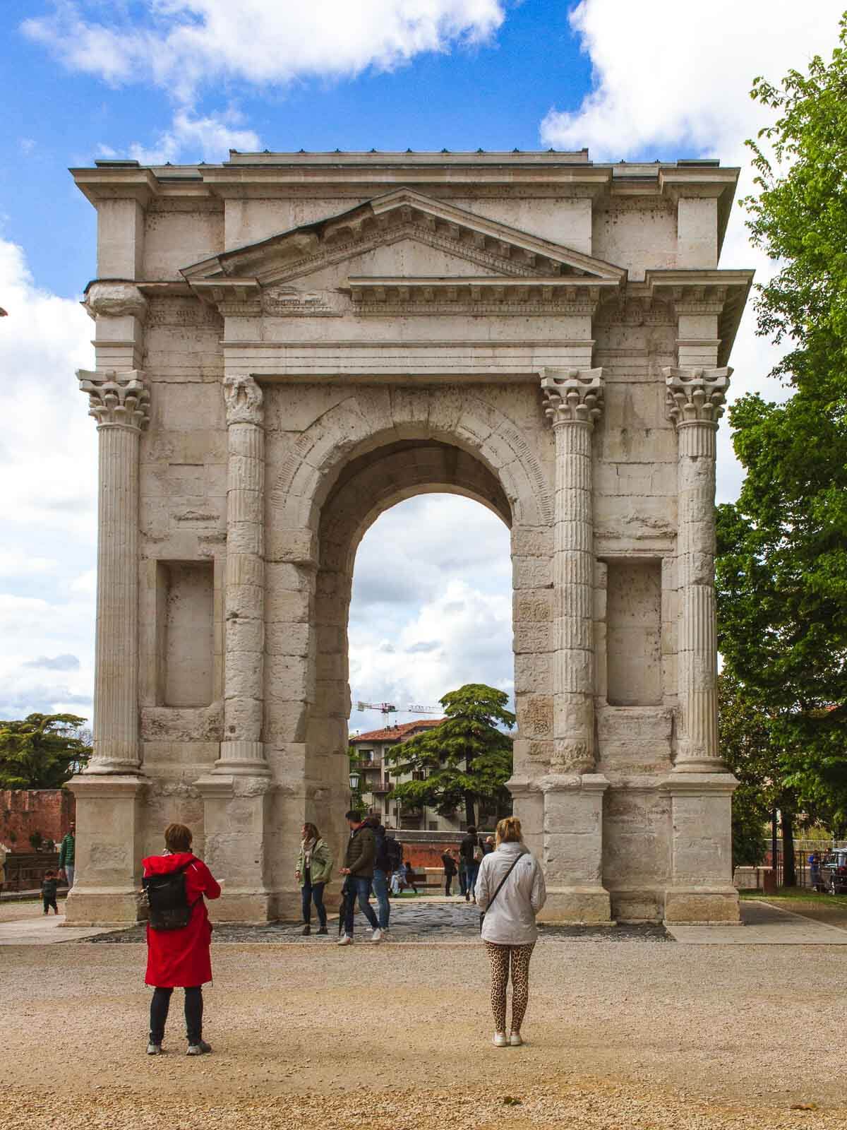Arch of Gavi with blue sky.
