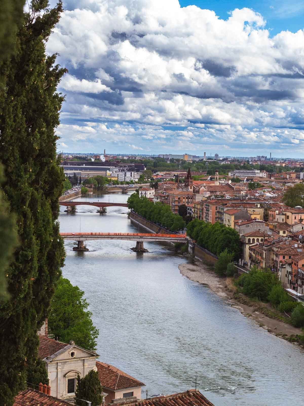 Church and skyline above Verona.
