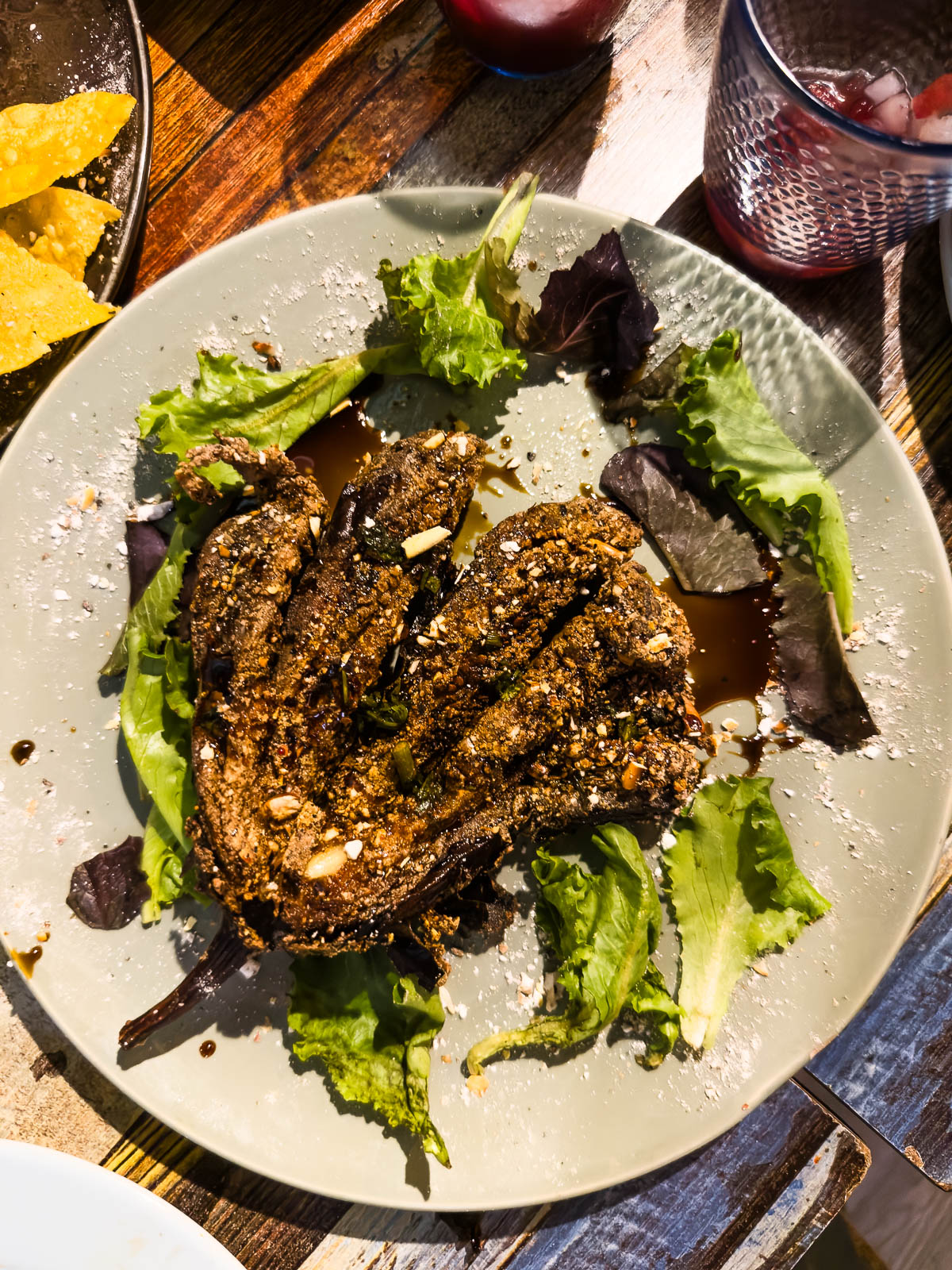 open fried eggplant at La Caravana.